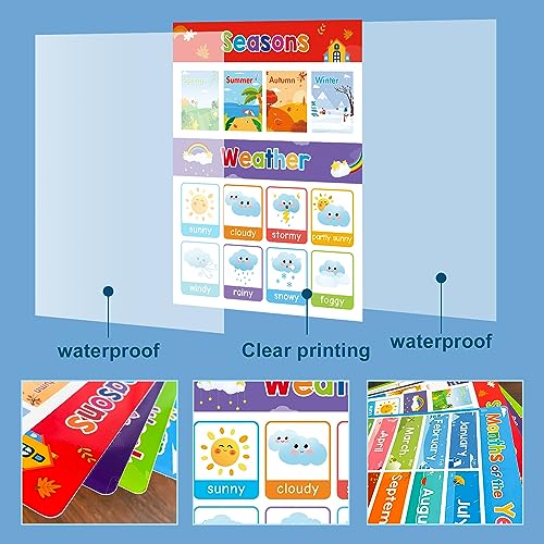 Lachilly Primer Fun Learning Poster Flash Cards - Perfect for Toddler Education, Pre-K and Kindergarten Learning Activities, Suitable for Autistic Children and Primary School Kids, 10 Sheets - style: Primer 10P