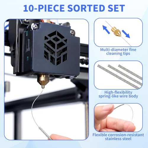 10Pcs 3D Printer Nozzle Cleaning Kit Stainless Steel Precision Needles Tool