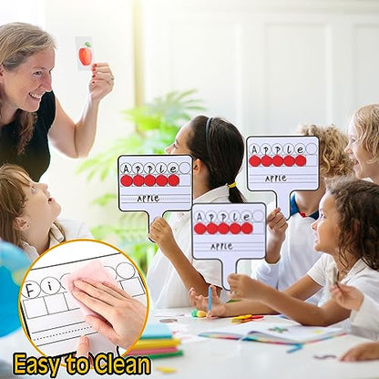 Seajan 12 Pcs Magnetic Answer Board Dry Erase Double Side Handheld, Classic - color: Classic Color