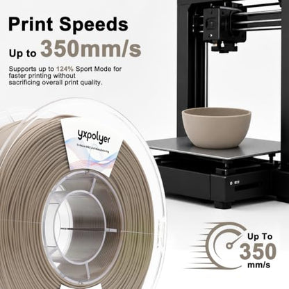YXPOLYER PLA Plus 3D Printer Filament Food Grade PLA+ Light Brown Beige 1kg - color: Light Brown