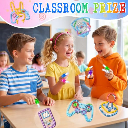 24 Pcs Video Game Party Favors LED Finger Lights Toys for Kids Ages 3-12 - style: Video Game