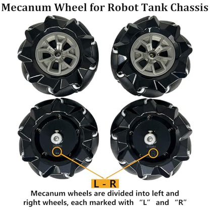 Mecanum Wheel for Robot Car Chassis, 60mm Omni-Directional Wheel Smart Robot Car DIY Mecanum Robotics Components, 4Pcs Omni Wheels with 4Pcs Metal 4mm Coupling Motor Connector for AGV Smart Robot - size: 60mm wheel, style: 4mm coupling