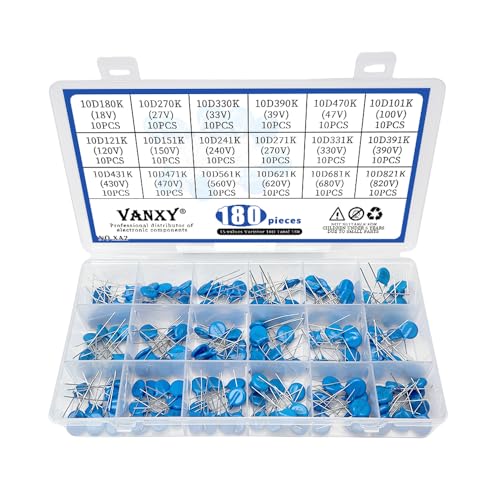 18Values 180PCS 10D Varistor 18V-820V Voltage Dependent Resistors Kit
