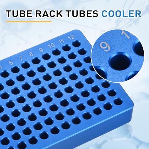 PATIKIL Microcentrifuge Tube Rack Cooler, Aluminum, Light Blue, 96 Wells - color: Light Blue, size: 96 Wells