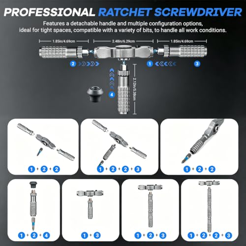 2026 New 66 in 1 Magnetic Ratchet Screwdriver Set, DIY Screwdriver Set with Detachable Handle, Portable Compact Repair Tool Kit for Furniture Laptop Electronicsv Bicycle - size: 2026 New 66 in 1 Screwdriver Set