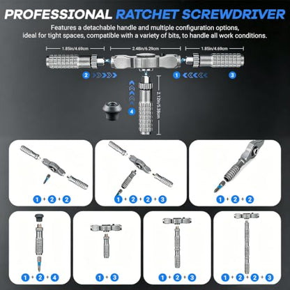 2026 New 66 in 1 Magnetic Ratchet Screwdriver Set, DIY Screwdriver Set with Detachable Handle, Portable Compact Repair Tool Kit for Furniture Laptop Electronicsv Bicycle - size: 2026 New 66 in 1 Screwdriver Set