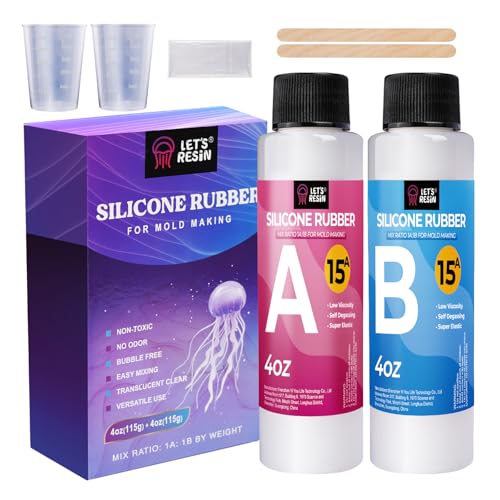 LET'S RESIN 8oz Silicone Mold Making Kit, Fast Cure Liquid Silicone Rubber - size: 8oz