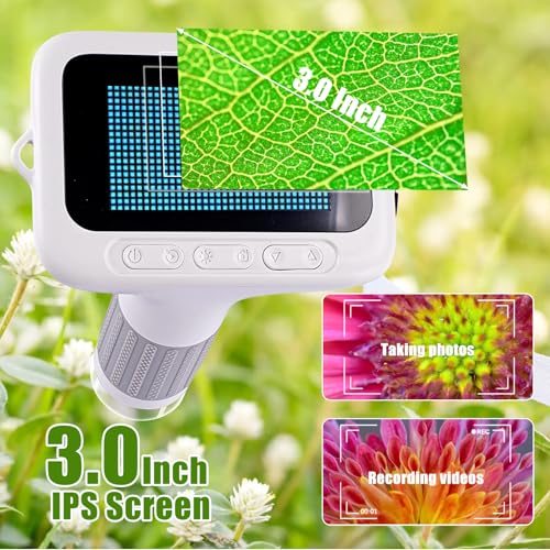 HOMEE 3" Kids Digital Microscope Kit, Portable Handheld Pocket Micro Scope