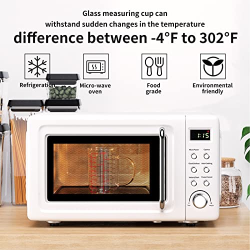 77L 2 Cup Glass Measuring Cup (0.5L), High Borosilicate Glass Measuring Cup - color: Red and black measuring scale, size: 500 ML (2 Cup)