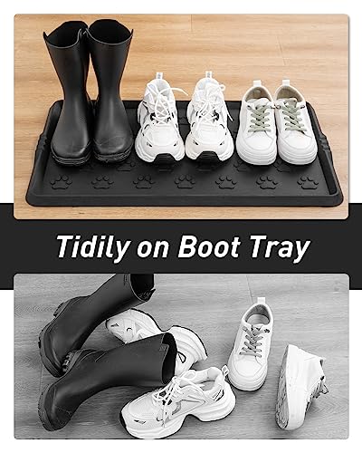 SUPENUIN Paw Pattern Boot Tray, Shoe Mat Tray for Entryway 16x27.5 Inches - color: Paw, size: 16"x27.5"