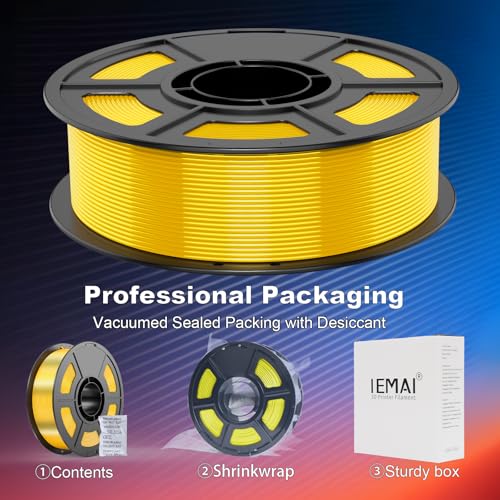 IEMAI Silk PLA+ Filament 1.75mm, Tri-Color Red Yellow Blue, 1KG