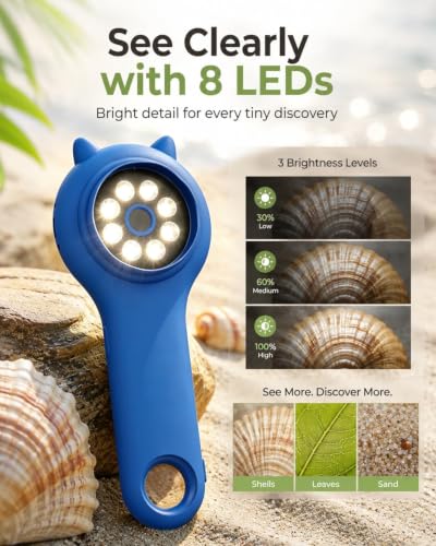 Kids Digital Microscope for Boys, 500X Handheld Microscope-Dark Blue - color: Deep Blue, size: 1 Pcs