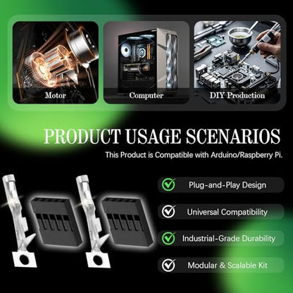 50 Sets / 300 Pieces for Dupont 2.54mm 5Pin Black Female Connector - size: 5-Pin Female, style: Black-Single Row