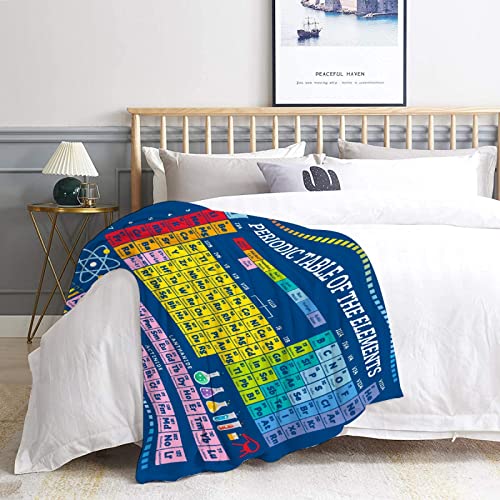 FUNBIRD Chemistry Gifts Blanket Periodic Table of Elements Blanket for Kids - color: Periodic Table Blanket, size: 40"x50"-Kids/Throw Size