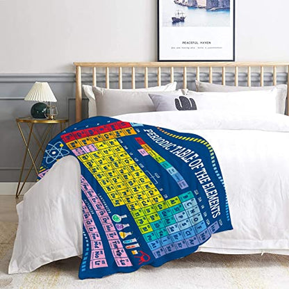 FUNBIRD Chemistry Gifts Blanket Periodic Table of Elements Blanket for Kids - color: Periodic Table Blanket, size: 90"x120"-Familys/King Size