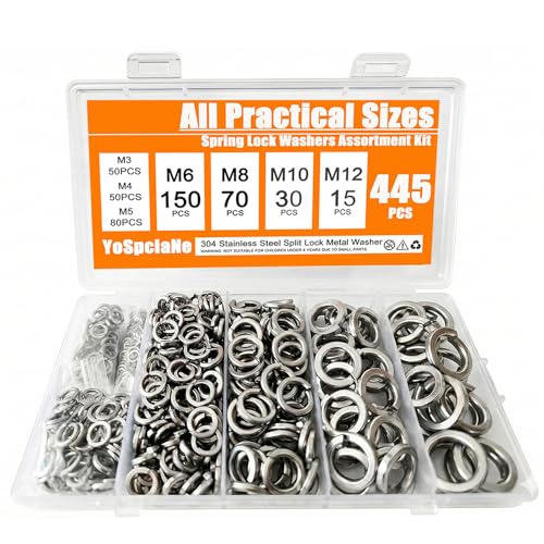 Lock Washers Assortment Kit, Spring Washers, More Practical M6 & M8 Sizes
