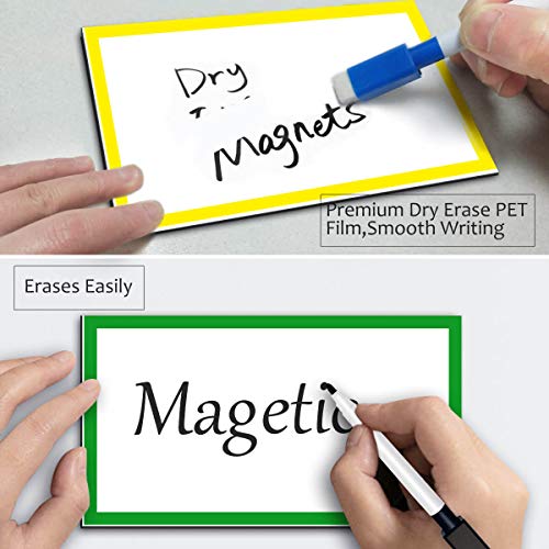 Magnetic Dry Erase Labels Ultra-Large 6x3.5Inch, 5Pcs Thick Dry Erase Magnets Rewritable Magnetic Labels Blank, Big Reusable Cards Sticky Signs Labels for Whiteboards Locker Classroom - size: Ultra-Large - 6x3.5" - 5Pcs Rectangle