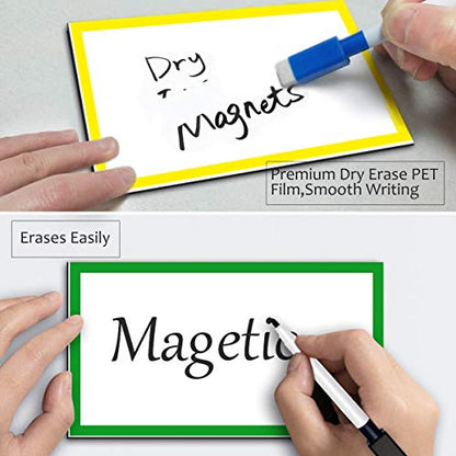 Magnetic Dry Erase Labels Ultra-Large 6x3.5Inch, 5Pcs Thick Dry Erase Magnets Rewritable Magnetic Labels Blank, Big Reusable Cards Sticky Signs Labels for Whiteboards Locker Classroom - size: Ultra-Large - 6x3.5" - 5Pcs Rectangle