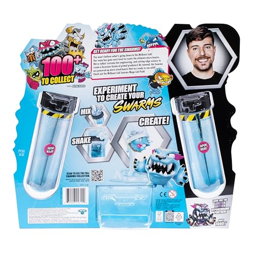 MrBeast Lab Swarms Mega Lab 12 Pk Hard Boiled - Experiment by Adding Water, Shaking The Test Tube & Revealing 12pk of 1" MrBeast Collectible Characters, Includes Special Edition Panther - style: 12 Pack - Hard Boiled