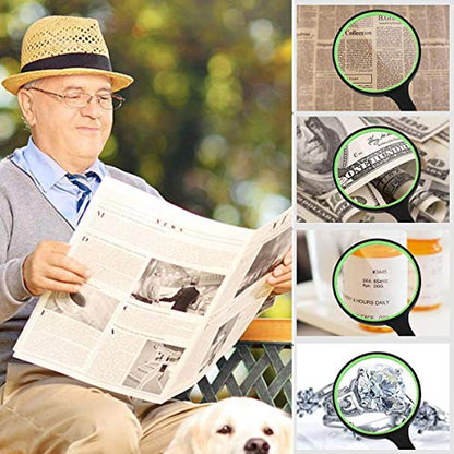 Rongon 10X Handheld Magnifying Glass, 100MM Large Reading Magnifier - color: Green