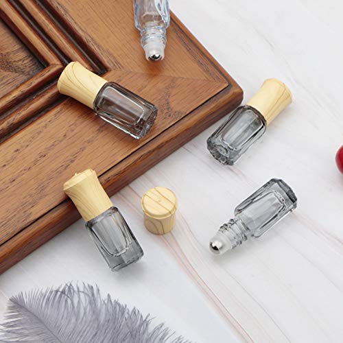 3mL Glass Roller Bottles for Essential Oils, Roller Ball Applicator - color: Black