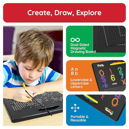 PicassoTiles Magnetic Letter Practice Board, 2-in-1 ABC Tracing Pad, Age 3+ - style: 2-in-1 Alphabets