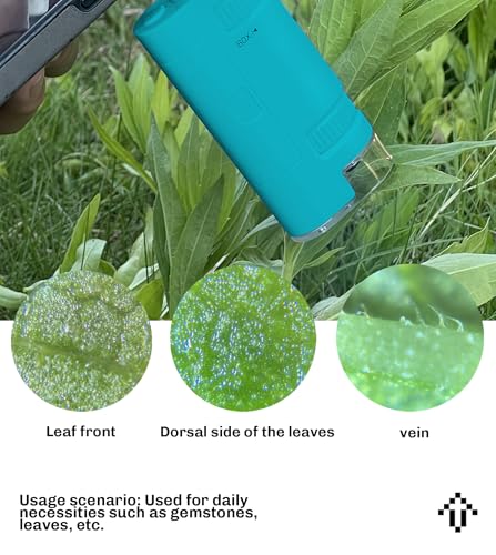 Mini Microscope for Kids, 60X-120X Portable Handheld Microscope with 8 Slide Samples, Blue - color: Blue