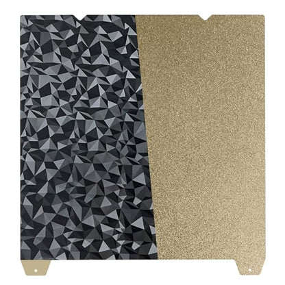 IdeaFormer-3D Double Sided PEO PEI Build Plate for Creality K1 Max/Ender 3 V3 Plus, Flexible PEO PEI Spring Steel Sheet No Magnetic Bed Plate K1 Max Plate 315x310 mm - color: Dimond PEO+Textured Gold PEI