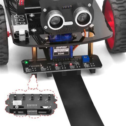 OSOYOO Infrared Line Tracking Sensor Module + 7 Pin 25cm Female to Female Jumper Wire, 5-Channel Infrared IR Line Reflection Tracker Sensor 3.3V-5V, Smart Car Black White Line Detection Tracing