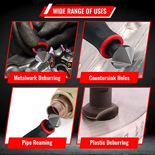 AFA Tooling - Extendable Neck Deburring Tool & Countersink Hand Reamer with 15 Extra Blades - Works on Resin, PVC Pipes, Copper, Plastic - Plumbing & 3D Printing Burr Removal Reamer Tool - color: Long Reach Deburring & Reamer Kit