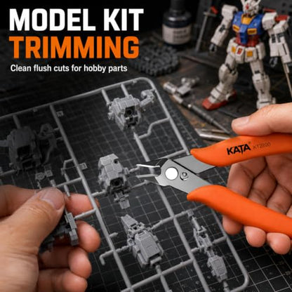 KATA Mini Flush Cutters, 5-Inch Micro Wire Cutters for Jewelry & Model Kits - color: 1 Pack 5" Orange