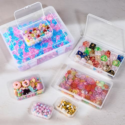 Clear Small Plastic Storage Containers with Lids, 7 Pack - size: 4 Size 7 Pcs