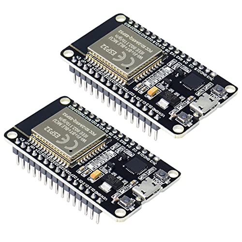ESP32S ESP32 Development Board 2.4 GHz Dual Core WLAN WiFi + Bluetooth 2-in-1 Microcontroller ESP-WROOM-32 Chip for Arduino (30PIN, 2PCS) - size: 30 PIN