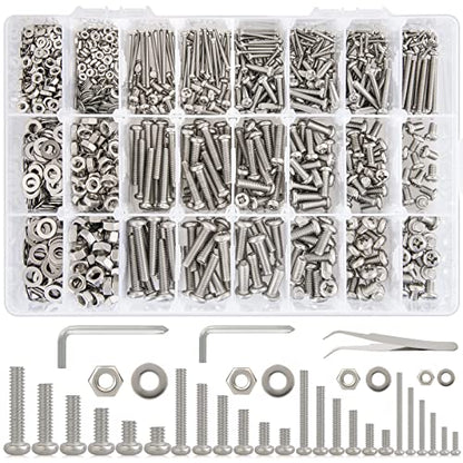 1315Pcs M2 M3 M4 M5 Phillips Pan Head Bolts and Nuts Kit, 24 Size - size: B. M2 M3 M4 M5