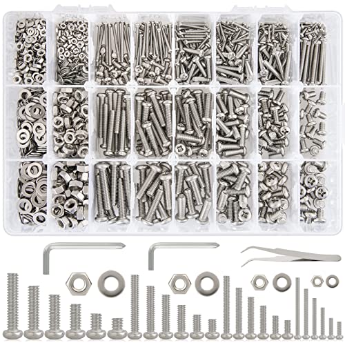 1315Pcs M2 M3 M4 M5 Phillips Pan Head Bolts and Nuts Kit, 24 Size - size: B. M2 M3 M4 M5