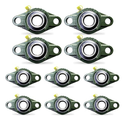 UCFL205-16 Pillow Block Bearing Pack of 10 Flange Mounted Pillow Block Bearings Chrome Steel Bearings with 1" Bore - size: UCFL205-16-10PCS