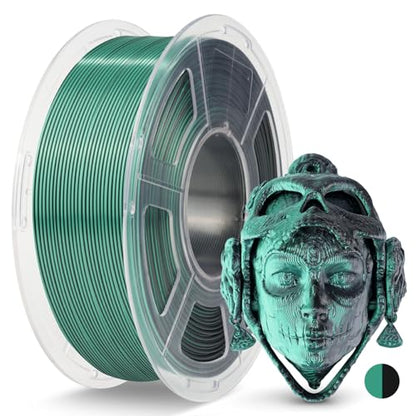 JAYO Silk Dual Color PLA 3D Printer Filament 1.75mm, 1.1kg, Black-Green - color: Silk Dual Black Green, size: 1.1KG