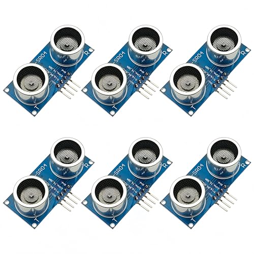 6PCS HC-SR04P Ultrasonic Module Distance Measure Sensor Wide Voltage 3-5.5V 2cm–450cm Range Compatible with Arduino