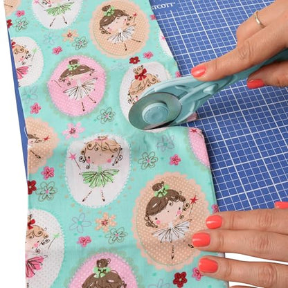 Westcott 60MM Rotary Cutter for Fabric, Titanium Bonded Handheld Fabric Trimmer, Right and Left Handed, Easy and Safe Blade Change, Arts and Crafts, Sewing and Quilting Tools - size: 60MM Rotary Cutter