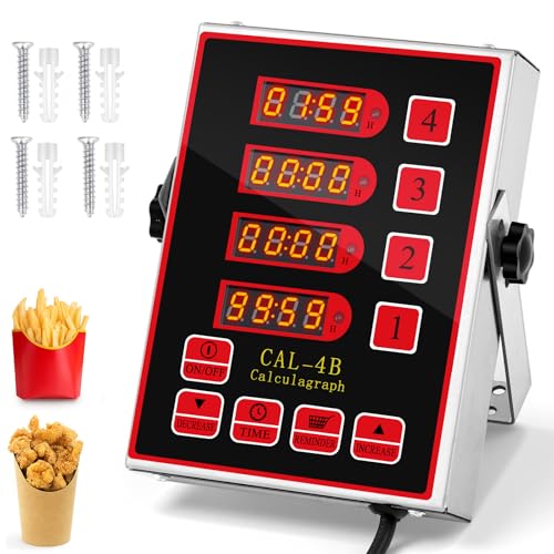Relaxweex 1 Pack Commercial Digital Kitchen Timer for Cooking, 4 Channel - color: Black, size: 4 Channel