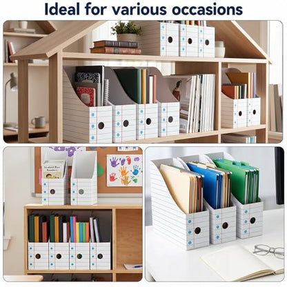20 Pack Notebook Book Bins for Classroom Cardboard Magazine File Holders - style: Notebook