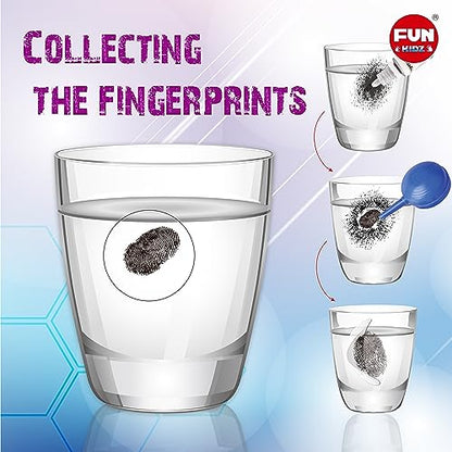 Detective Fingerprint Kit for Kids Ages 8-12, FunKidz Spy Gear Pretend Play STEM Science Kit Project with Crime Scene Investigations Educational Class Tools for Boys Girls