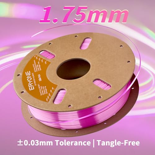 ERYONE Silk PLA Filament for 3D Printer 1.75mm +/- 0.03mm, Shiny Filament 1kg (2.1lbs)/Spool, Azalea Pink - color: Silk Azalea Pink, size: Silk Pla-1kg
