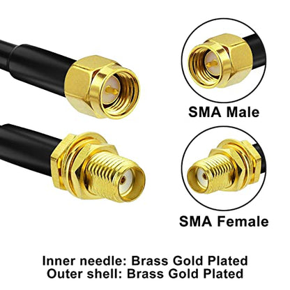 SMA Male to SMA Female Cable 50FT, RG58 Coaxial Cable 50 Ohm - color: SMA Cable, size: 50FT