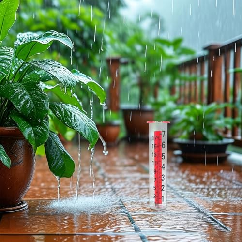 Rain Gauge Glass Replacement Tube, Clear Rain Measurement Device, 8" Water Conservation Tube for Outdoor Garden Yard Water Measurement