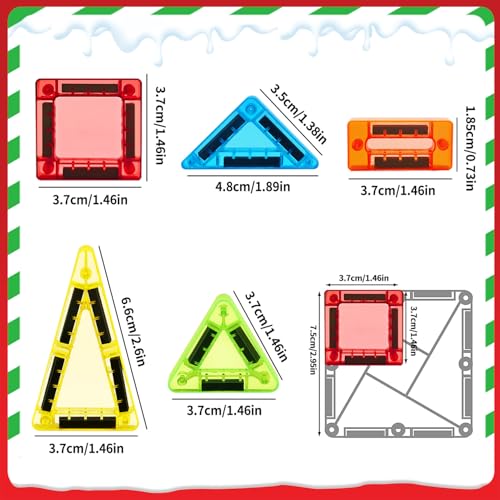 56Pcs Travel Magnetic Tiles, Mini Magnet Tiles Travel Set with Case - color: Color-3