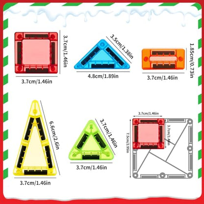 56Pcs Travel Magnetic Tiles, Mini Magnet Tiles Travel Set with Case - color: Color-3