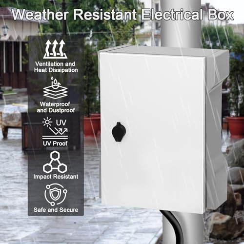 Electrical Junction Box Metal 23.6"x17.7"x7.9" Waterproof Steel Enclosure Weatherproof Project Box with Internal Mounting Panel Hinged Cover - size: 23.6"x17.7"x7.9"
