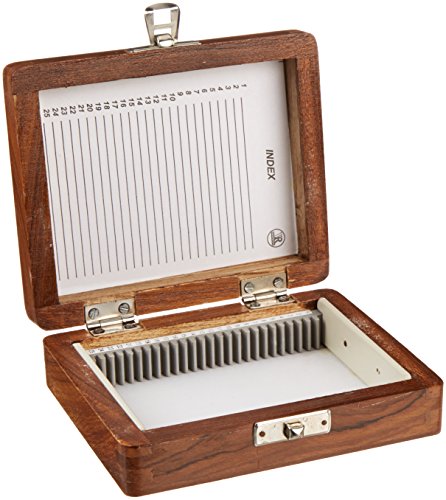 United Scientific WSB025 Wooden Slide Storage Box, Holds 25 Slides