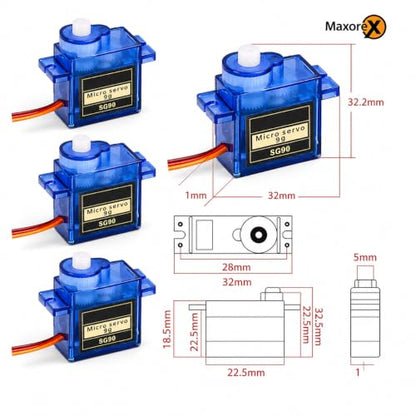 10Pcs SG90 9G Servo Motor Kit with Tester for RC Airplane Robot Arduino